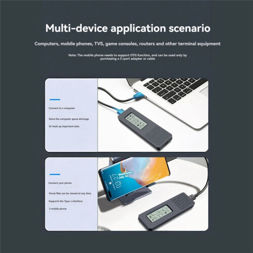 M.2 Hard Drive Box M.2 NVME SSD Enclosure USB 3.2 10 Gbps M.2 SSD Case Digital Display Support UASP for Hard Disk