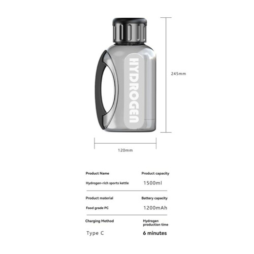 1500ML Portable High-Capacity Hydrogen Water Bottle Hydrogen Generator Machine Balanced PH Hydrogen Water Ionizer