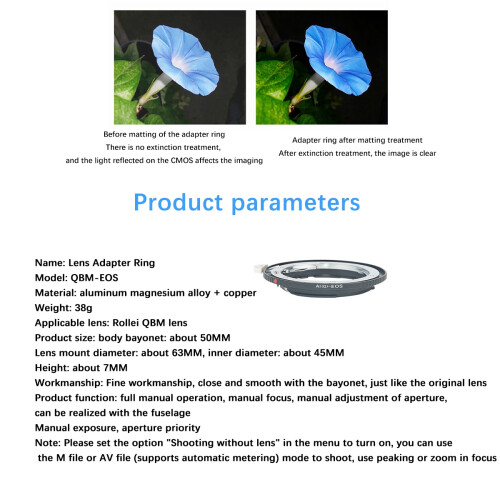 QBM- Lens Adapter Ring for   QBM Lens to   EF