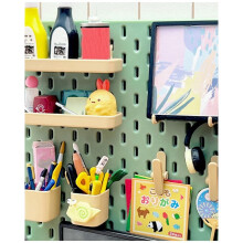 Miniature Furniture Pegboard Accessories Hook Wall Storage Rack for Doll Kitchen Decoration Accessories Toy White