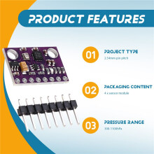 4 Piezas MPU-9250 MPU9250 BMP280 SPI IIC 10DOF Módulo de Placa de Sensor de 9 Ejes con Brújula Giroscópica de Aceleración GY-91