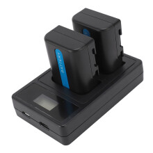 Batteria per fotocamere 1800mAh con caricatore per videocamere di tipo M NP FM50