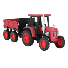 Red Tractor Toy with 4 Wheel Trailer for Kids Fun Desk & Daily Entertainment