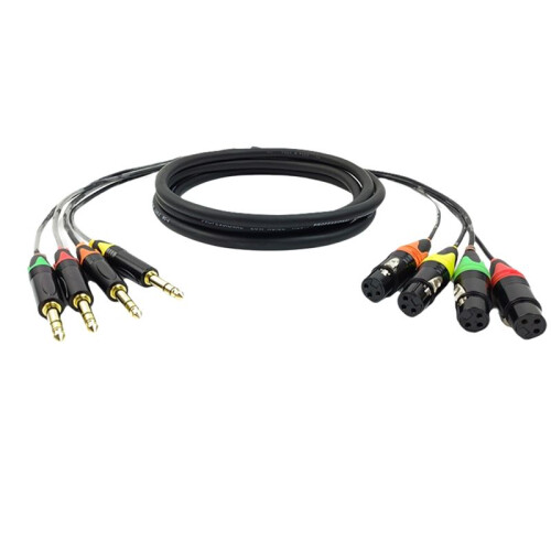 4 Canais 1/4 Polegadas TRS para Cabos XLR 6,35 mm Jack Estéreo Áudio Linha Balanceada para Cabos de Microfone XLR 300 cm 1