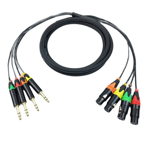 4 Canais 1/4 Polegadas TRS para Cabos XLR 6,35 mm Jack Estéreo Áudio Linha Balanceada para Cabos de Microfone XLR 300 cm 2