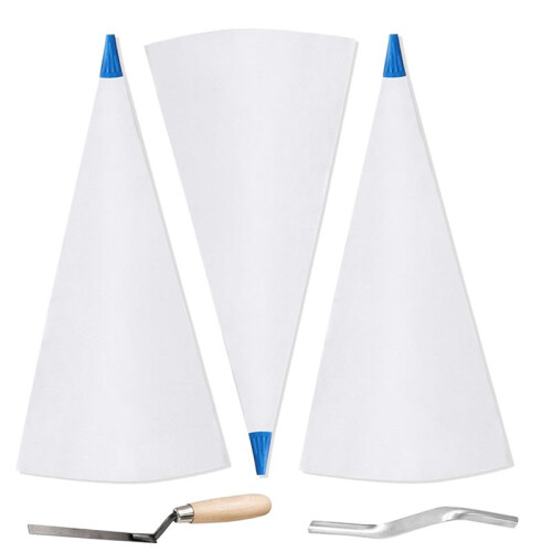 3 Pcs Tile Grout Masonry Mortar Bag with Brick Jointer and Pointers, Caulking Bag for Masonry Tile Installation 2