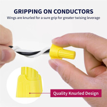 500 PCS Yellow Winged Wire Connectors, AWG 18-10, Easy Twist- Screw Ribbed Cap for Quick Connection