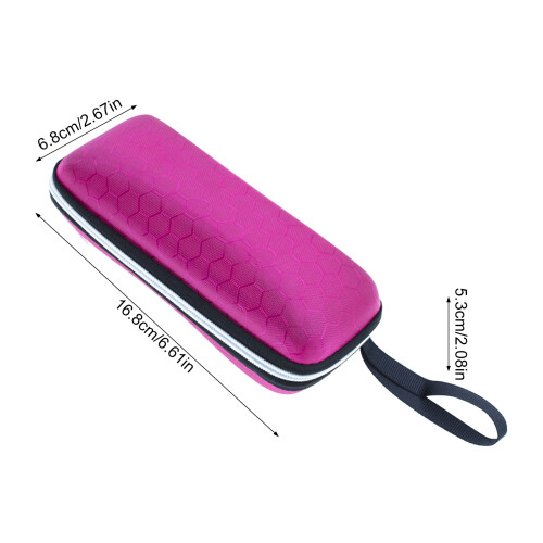(Red) Travel EVA Zippered Glasses Case 1