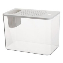 Aquarium Aquarium Transparant Desktop Tank Schildpad Aquarium Kleine Aquaria Decoratieve Viscontainer voor Vis Wit