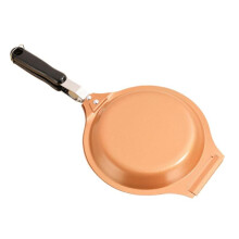 Non-Stick Frying Pan 19 cm Stainless Steel Double Omelette Pan Induction Cooker Pan for Home Camping Garden Picnic