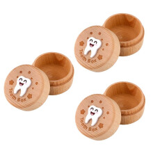 Carved Fairy Box, Wood Tooth Storage Box for Lost Teeth Container Cute Tooth Holder for Boys Girls Kids Birthday