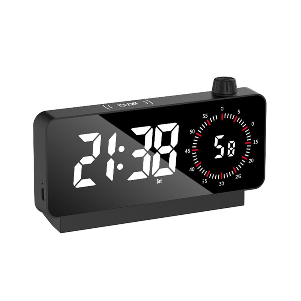 Digital Alarm Clock With -Meter Electronic Bedside Desk Clock With Temperature & Date Display Black 4712762732742
