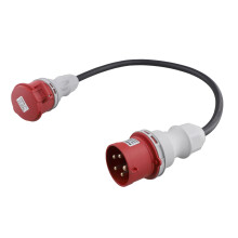 5-Pinowy Adapter Wtykowy 32A do 16A Gniazdo Łączące [3-Fazowe, 400V] Przewód Węża Adapter Wysokoprądowy, Stopień Ochrony IP44
