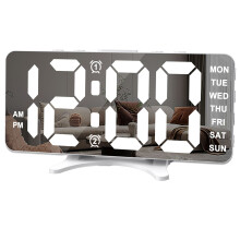 Alarm Clocks for Bedrooms,Digital Alarm Desk Clock, Large Display with Dim Mode, Dual USB ,for Dorm Home White