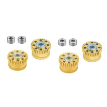 2 Sets EXtruder-Tandwielset voor , Volledig Metalen Filament-Aandrijftandwiel, Hoge Hardheid, Slijtvaste DLC-Coating voor