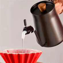 Handgebrouwen Koffiepot Uitloop Koffiestroomregelaar Siliconen Koffiepot met Smalle Mond Stroomregelaar Zwart
