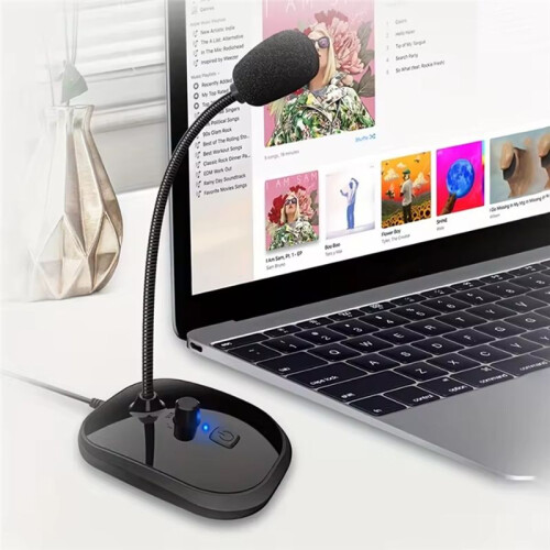 Omnidirectional USB Gooseneck Microphone with Volume Control & Mute Button Plug& for Streaming  Computer, Laptop 2