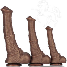(L) Giant Long Realistic Horse Dildo Lifelike Texture Monster Fantasy Animal Huge Knotted Anal Dildos with Large Suction Cup G Spot Butt Plug
