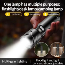 30W Ultra Bright LED Flashlight with Side Light 5500mAh Digital Display Torch Lamp for Outdoor Camping Lantern,B