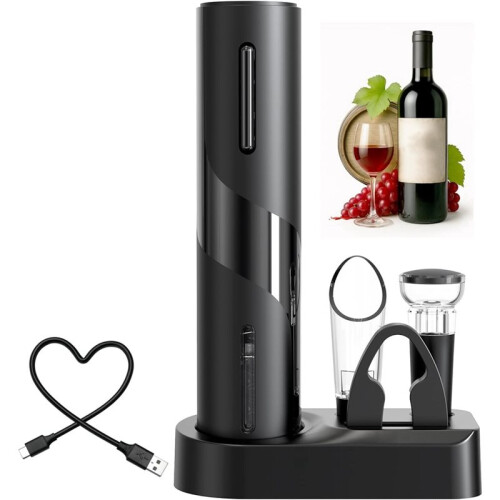 Rechargeable Electric Wine Bottle Opener, 5-in-1 Automatic Corkscrew Set 1