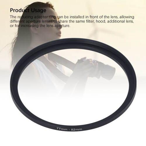 Schwarzes Aluminium 77-82mm Filteradapter-Ring Step-Up 2