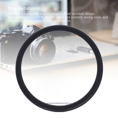 Aluminum Alloy Black Filter Adapter Ring 72‑77mm Step Up Converter 2