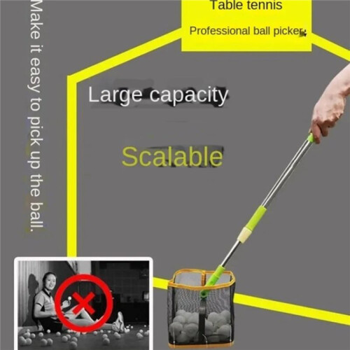 Portable Pickleball & Table Tennis  Picker, Extendable Retriever Scoop for Multi- Training Collection 1