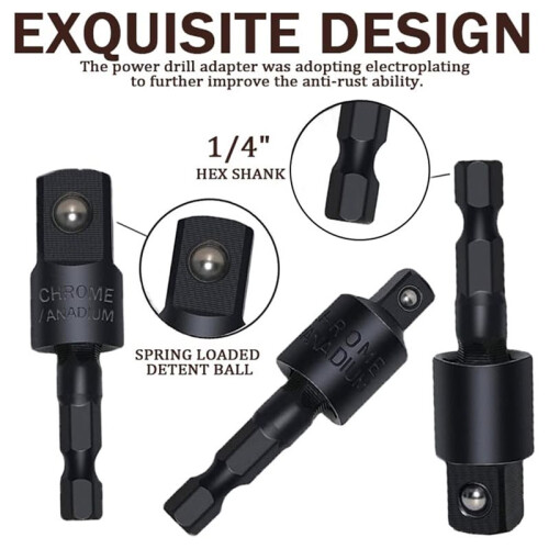 18pcs Drill Attachment Set with 105 Degree Right Angle, Flexible Extensions, and Hex Shank Adapters