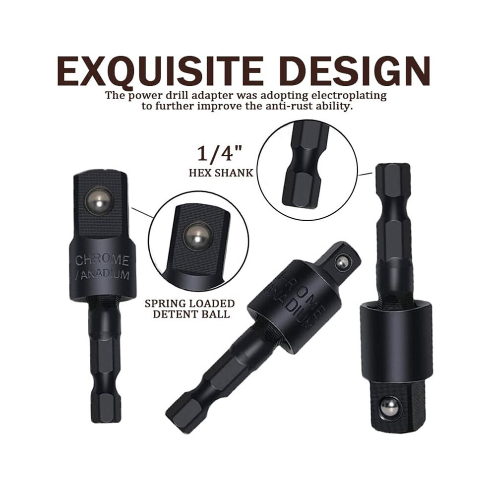 18Pcs Drill Attachment Set With 105 Degree Right Angle, Flexible Extensions, And Hex Shank Adapters 4711724341787