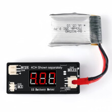1S Lithium Battery Voltage and Capacity Tester with 1S Digital Display Supporting Life, LiPo, and LiHV Batteries