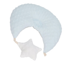 Cuscino di supporto per testa per neonati e bambini, azzurro chiaro, cotone morbido, portatile per viaggi