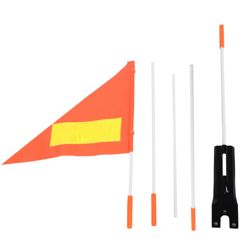 2Pcs Multi-Use Orange Safety Flags with Pole for Bikes and Golf Carts 2