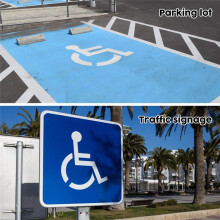Handicapsjabloon, Herbruikbare Siliconen Parkeerplaatssjabloon, Opvouwbare Gehandicaptenparkeerplaatssjablonen, Sjabloon voor Gehandicapten