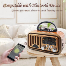 Portable Vintage Radio Classic Retro FM AM SW Radios Wireless Speaker TF Card USB MP3 Music Player A