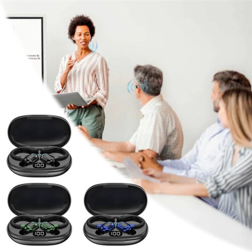 Earhook  Headset AI  Translation Öronproppar Digital Display Sport Noise Reduction Headset Blå 2