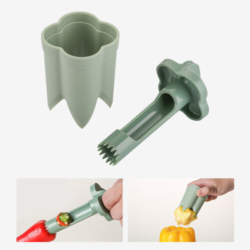 (Green, Color Boxed) Chili & Tomato Corer Tool 1