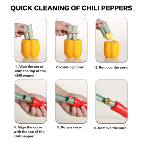 (Green, Color Boxed) Chili & Tomato Corer Tool 2