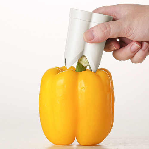 (Creamy White, Bagged) Chili Tomato Corer - Quick Vegetable Tool 2