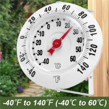 Outdoor Wall Thermometer for Patio , 3.66" Easy-Read Dial, -40-60C / -40-140F Dual Scale, 360 Adjustable Bracket