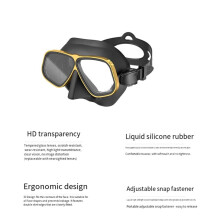 Silikon-Tauchmaske, Ultra-Low-Volume-Freitauchbrille zum Schnorcheln, Schwarzgold