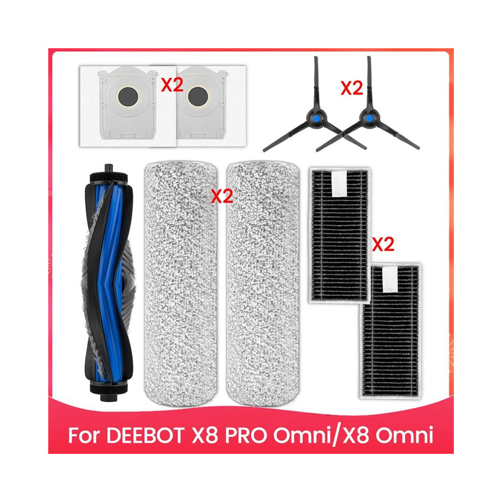 For Deebot X8 Pro Omni/ X8 Omni Robot Vacuum Cleaner Main Side Brush Hepa Filter Accessories Kit 6033129756828