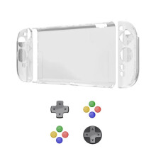 For Switch2 Protective Case+D-Pad Button Cap Clear Shell Split Design Anti-Fall Anti-Scratch Case for Switch2 B