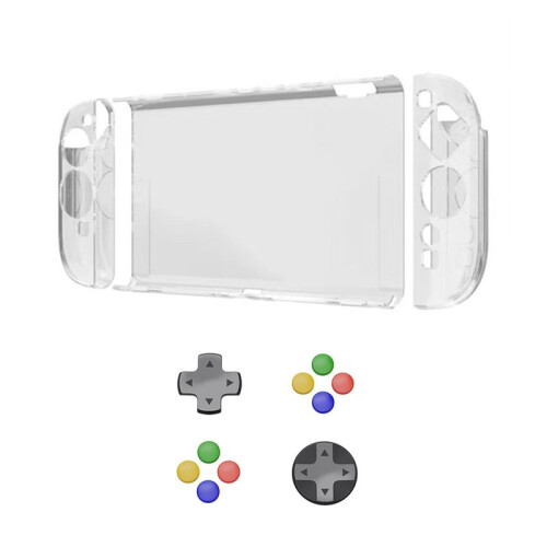 For Switch2 Protective Case+D-Pad Button Cap Clear Shell Split Design Anti-Fall Anti-Scratch Case for  Switch2 B