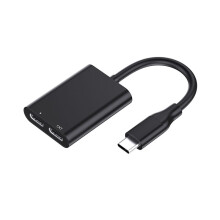 2 in 1 USB C AR Glasses Docking Hubs with PD Fast Charging and USB Two Interfaces for Smartphones and Tablets Black