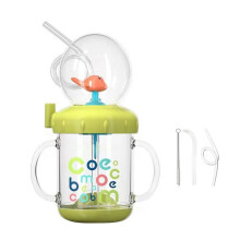 Whale Fountain Tumbler, Whale Fountain Tumbler with Removable , Straw Cap Dustproff & Storeable(Grass Green)(220ml)