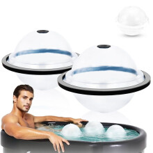 Moldes de Gelo Esféricos Extragrandes para Banhos de Gelo, Moldes de Cubos de Gelo para Imersão A Frio, Moldes de Blocos de Gelo e Bolas de Gelo