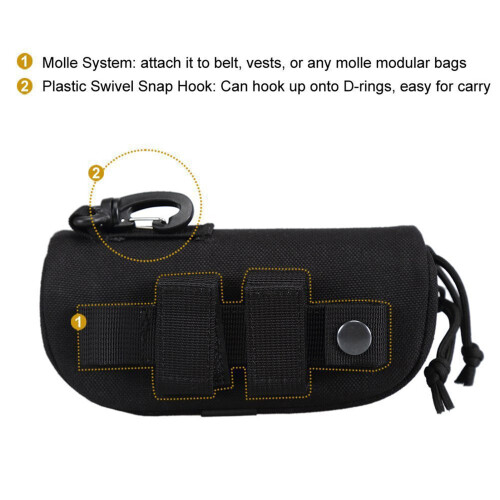 (Black) Shockproof Nylon Eyeglass Case for Outdoor Use 2