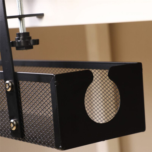 Opening Under-Desk Storage Basket Punch-Free Storage Rack Metal Grid Adjustable Wire Socket Basket 2