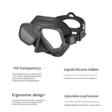 Silikon-Tauchmaske, Ultra-Low-Volume-Freitauchbrille zum Schnorcheln, Schwarz