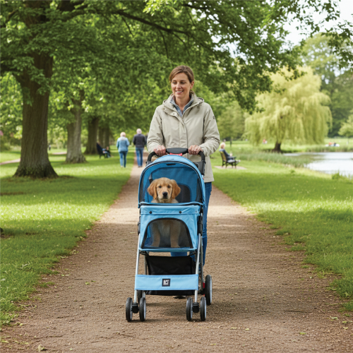 KCT (Blue Pet Stroller) KCT Hooded Pet Strollers for Small to Medium Sized Pets 1